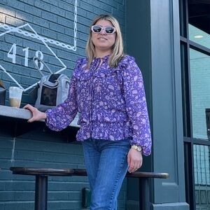 Maje Purple Floral Blouse